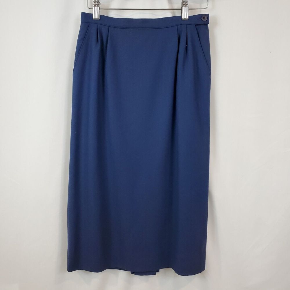 Pendleton Vintage Womens Sz 6 Virgin Wool Skirt Career Work Professional Blue